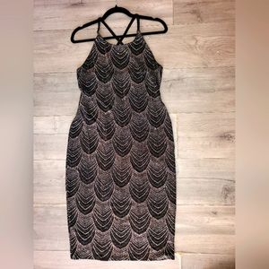 Glittery Cross Back Midi Dress
